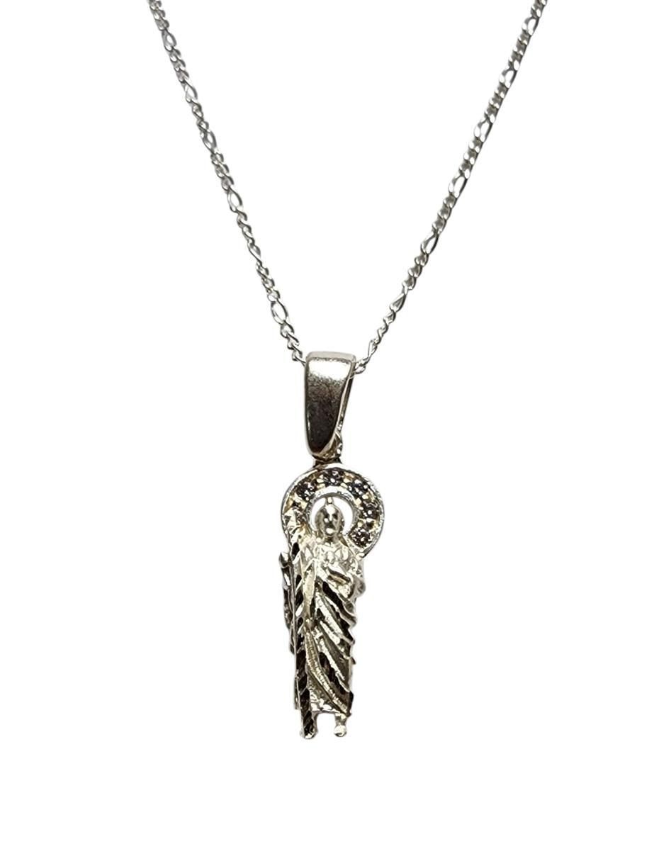 Collar con dije San Judas Tadeo Religioso de plata P 925