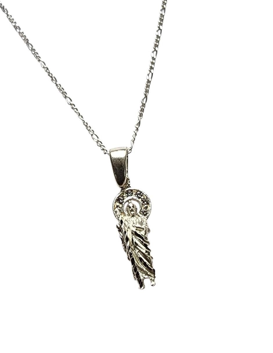 Collar con dije San Judas Tadeo Religioso de plata P 925 3
