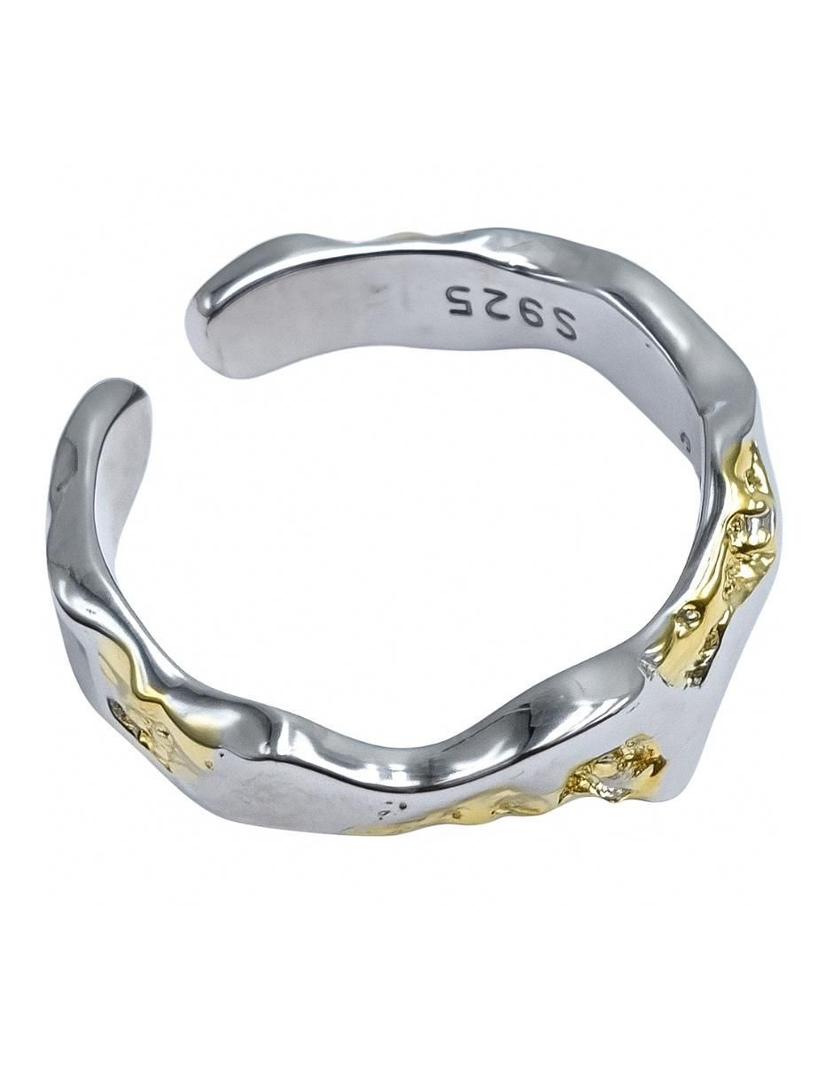Anillo Brillo de plata P 925 con acabado baño de oro