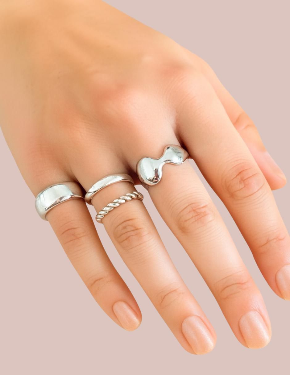 Anillo P 925 de plata brillante