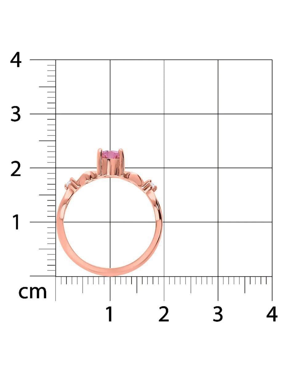 Anillo de corazón Joyerías Bizzarro 14 K de oro rosa zirconia brillante
