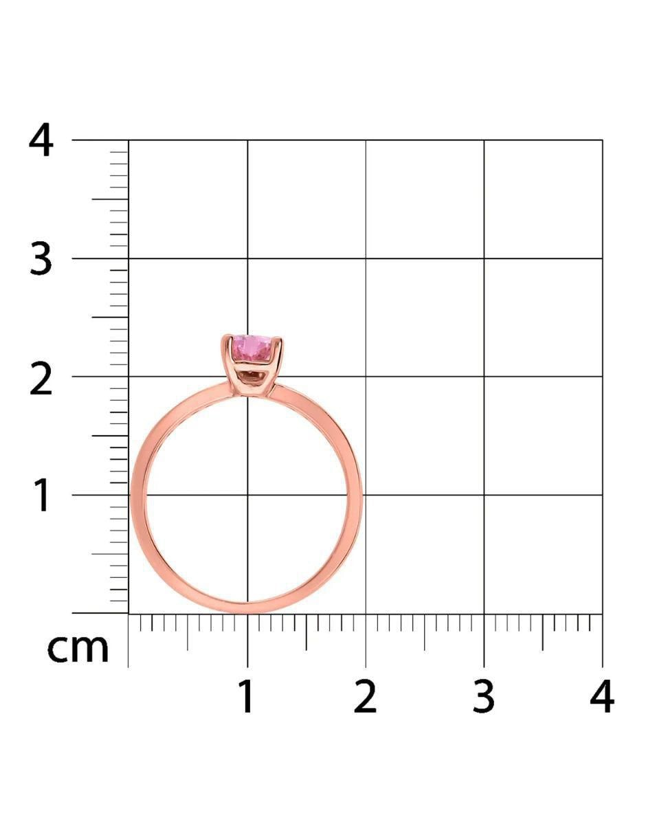 Anillo de corazón 14 k de oro rosa zirconia brillante 5