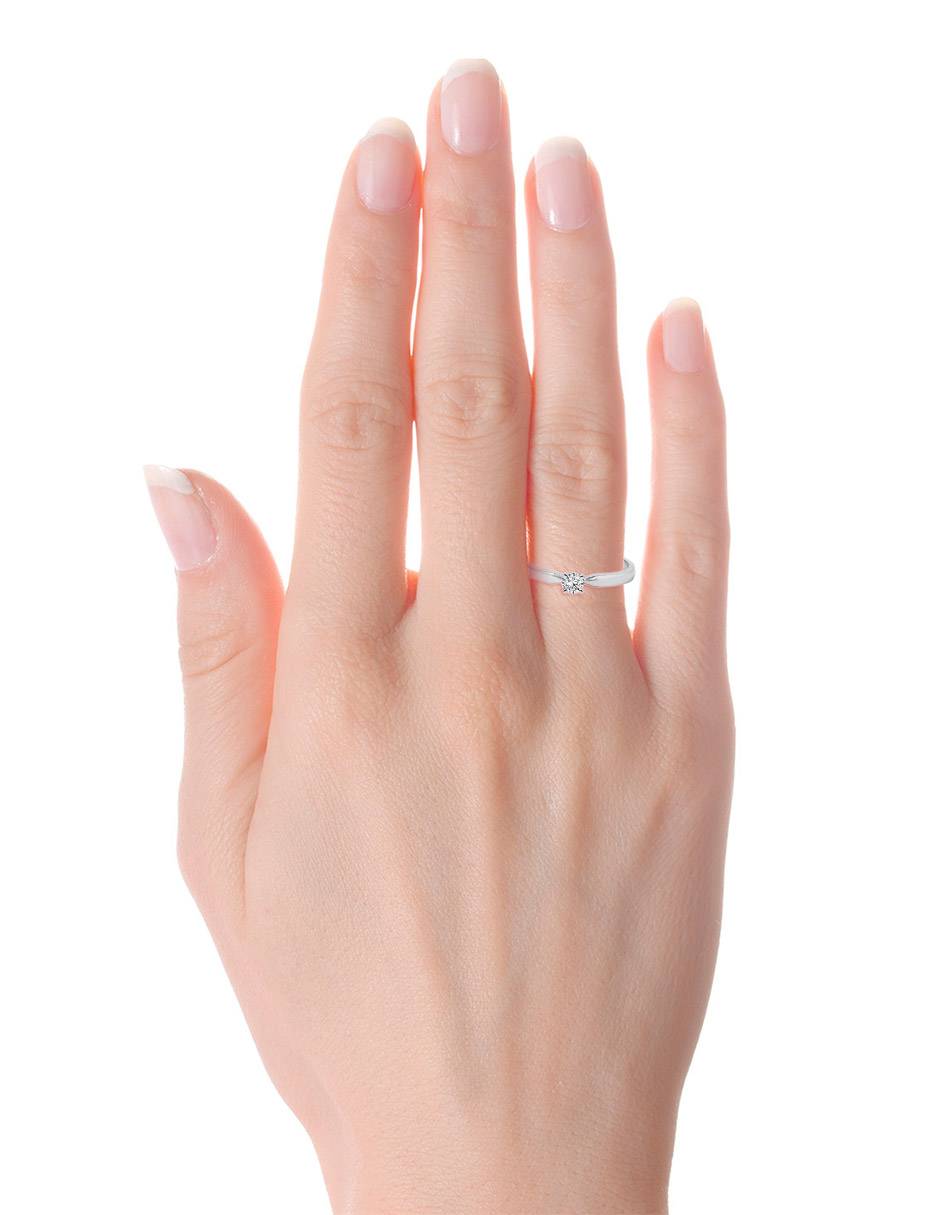 Solitario 14 k diamante 4