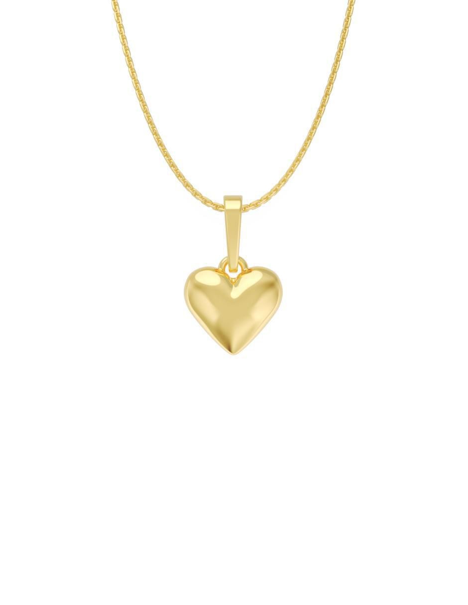 Collar con dije corazón de oro 14 K 2
