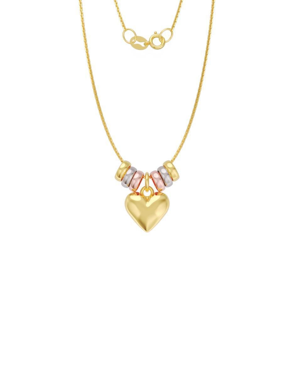 Collar con dije de corazón de oro 14 K Collar con dije de corazón de oro 14 K