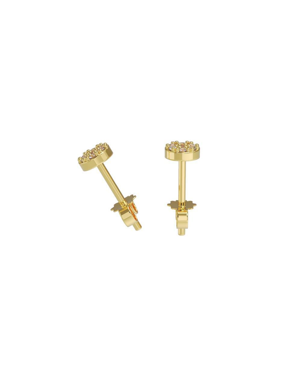 Set de aretes triangulares de oro 14 K con acabado pulido 2