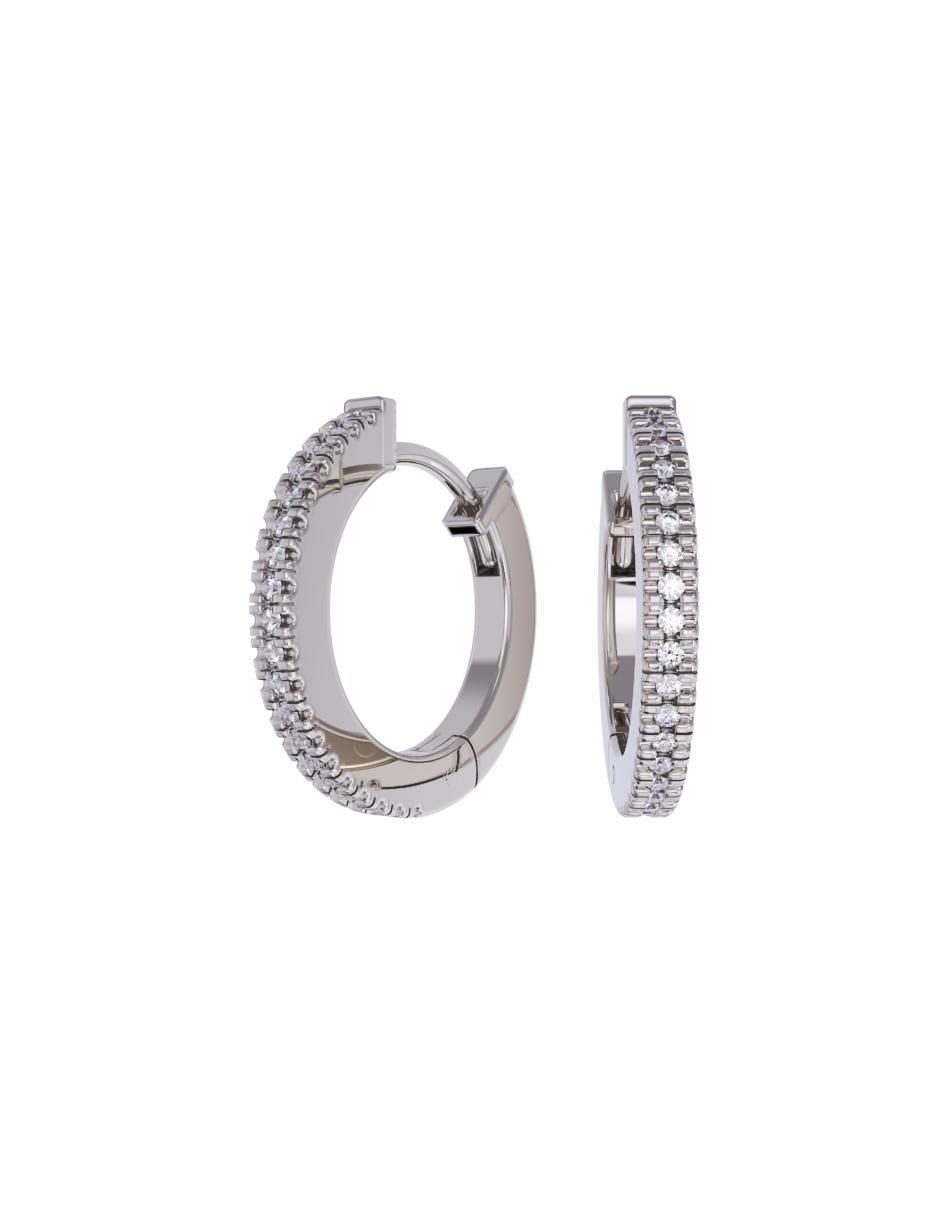 Arracadas de oro 14 K con acabado pulido zirconia Arracadas de oro 14 K con acabado pulido zirconia