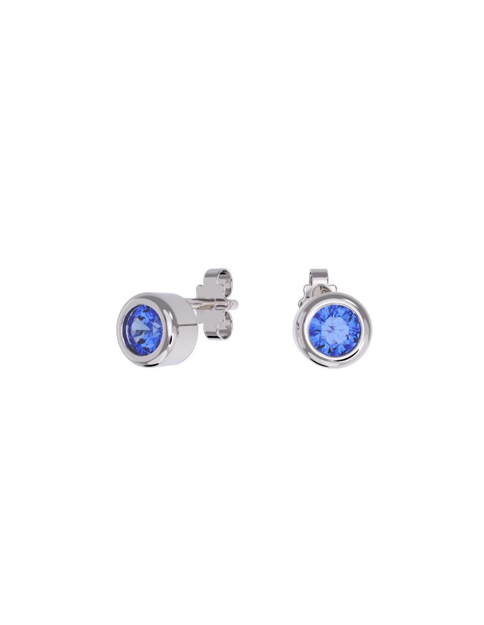 Set de aretes redondos de oro 14 K con acabado pulido zirconia Set de aretes redondos de oro 14 K con acabado pulido zirconia