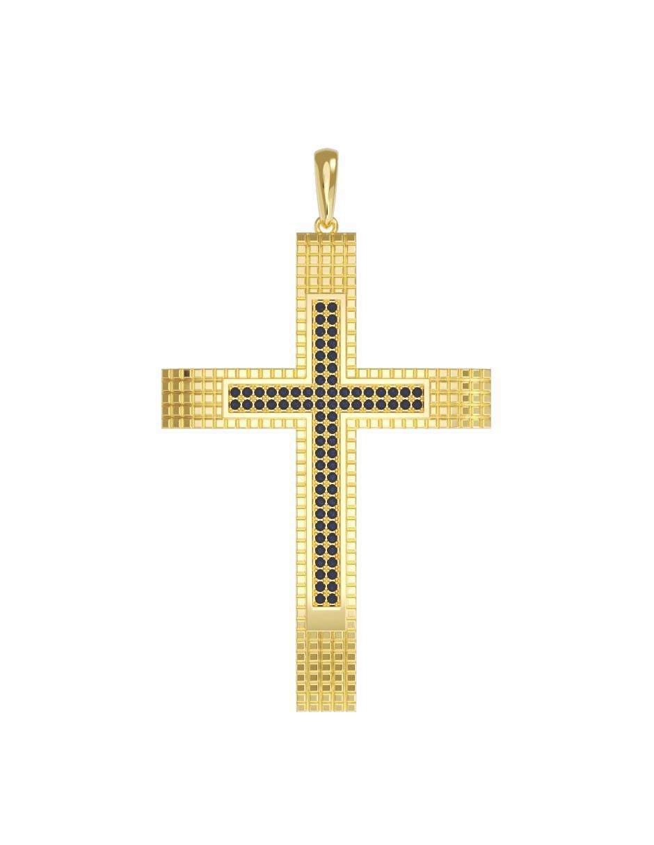Dije de cruz de oro 14 K zirconia