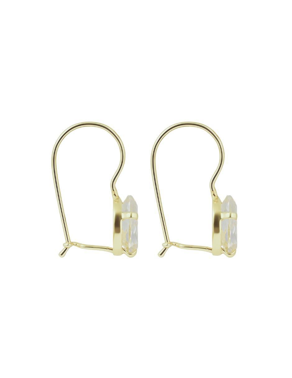 Aretes ovalados de oro 10 K con acabado brillante 2