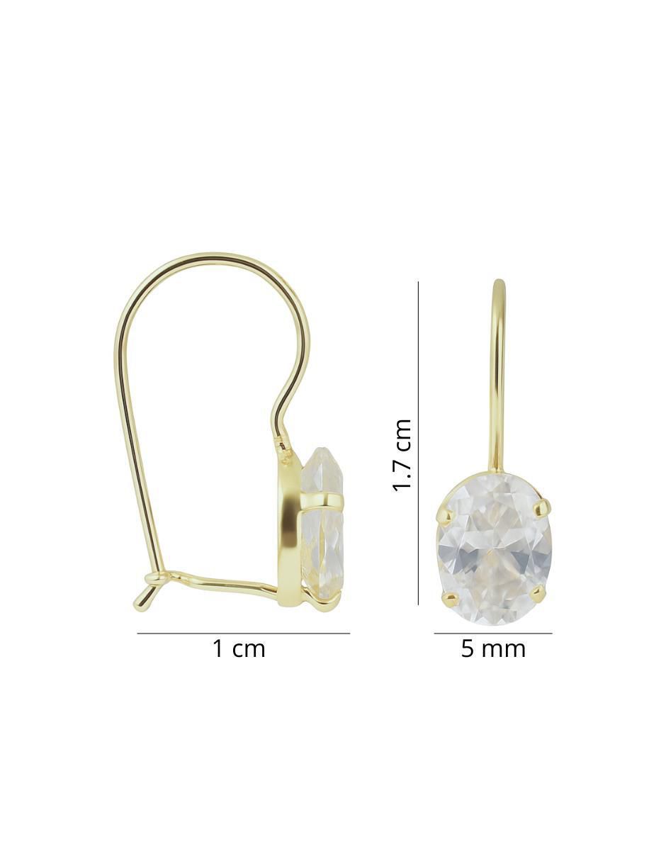 Aretes ovalados de oro 10 K con acabado brillante 4