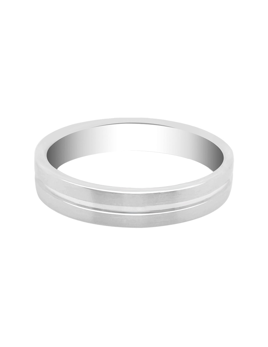 Argolla de oro blanco 14 k Yun diamante 4