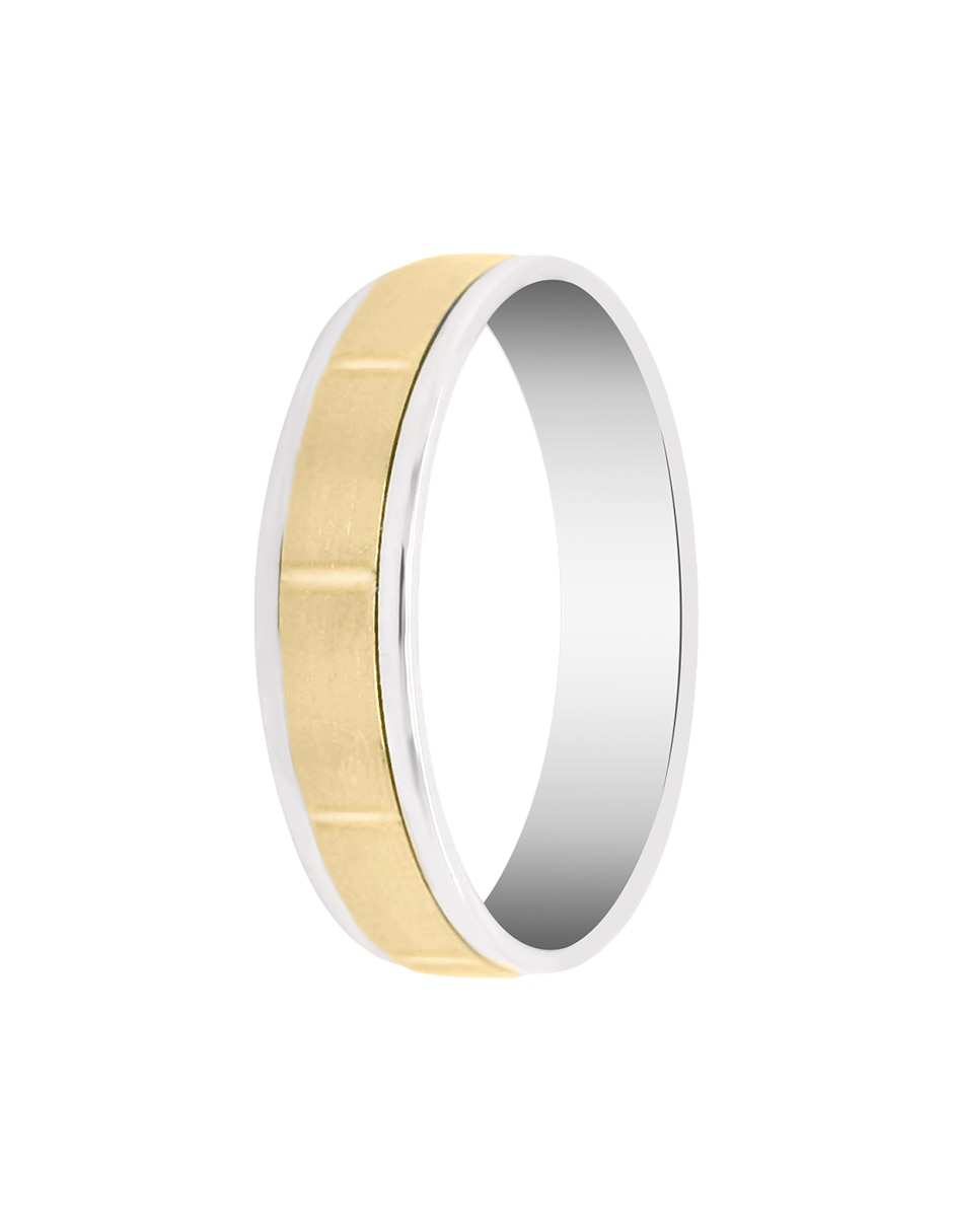 Argolla de oro blanco 14 k Luzia 5