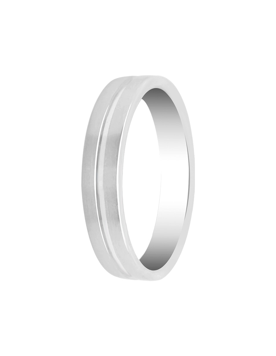 Argolla de oro blanco 14 k Yun diamante 5