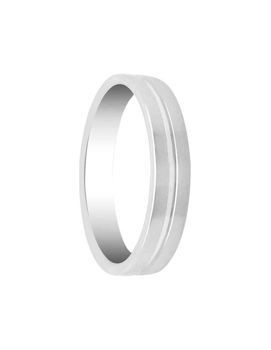 Argolla de oro blanco 14 k Yun diamante 3