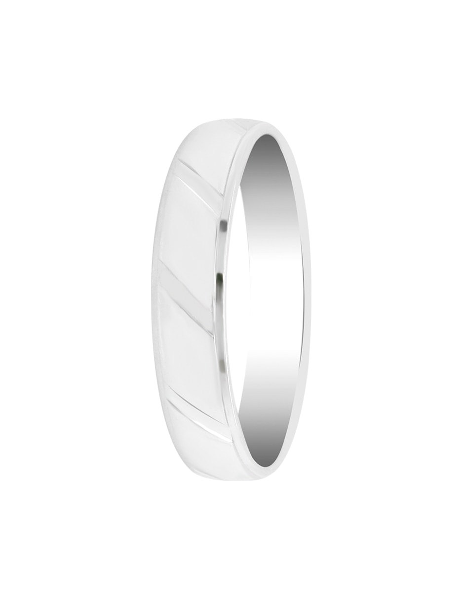 Argolla de oro blanco 14 k Calista diamante 5
