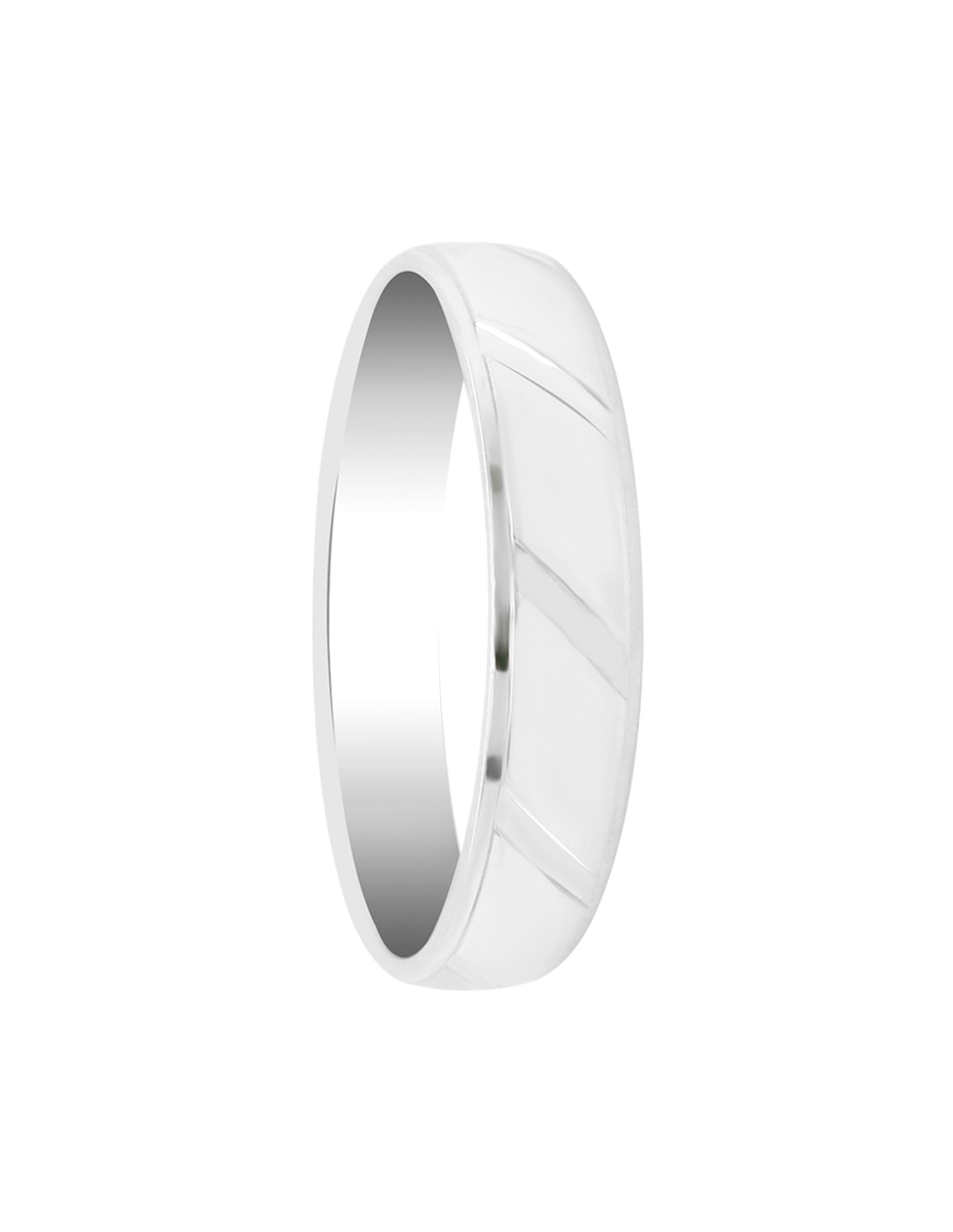 Argolla de oro blanco 14 k Calista diamante 3