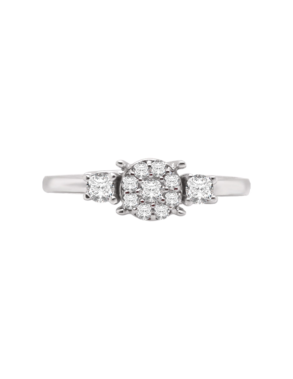 Solitario de oro blanco 14 k Olena diamante