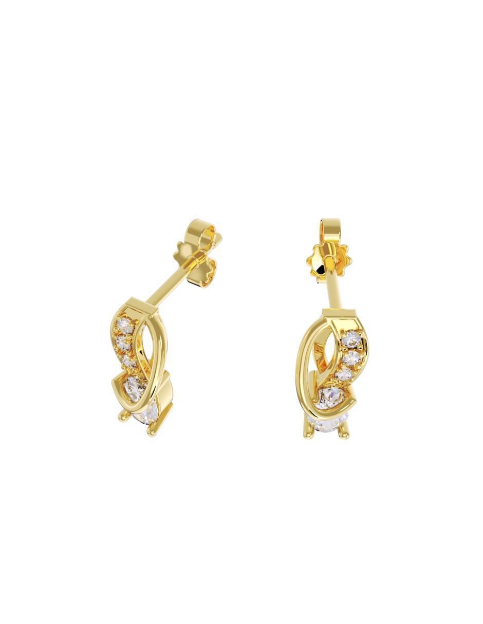 Aretes de infinito de oro 14 K con acabado pulido zirconia 3