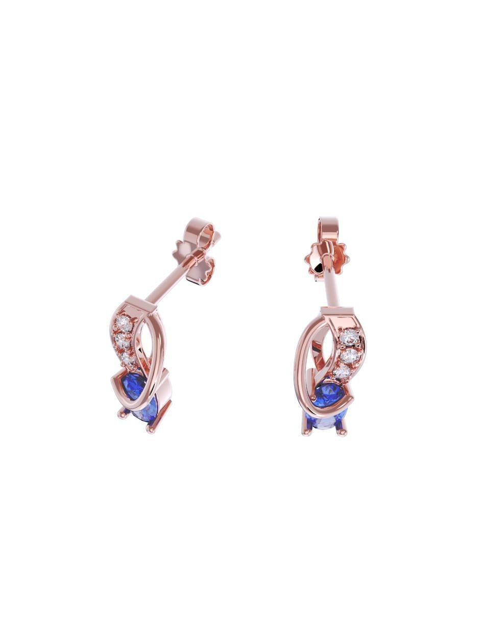 Aretes de infinito de oro 14 K con acabado pulido zirconia 3