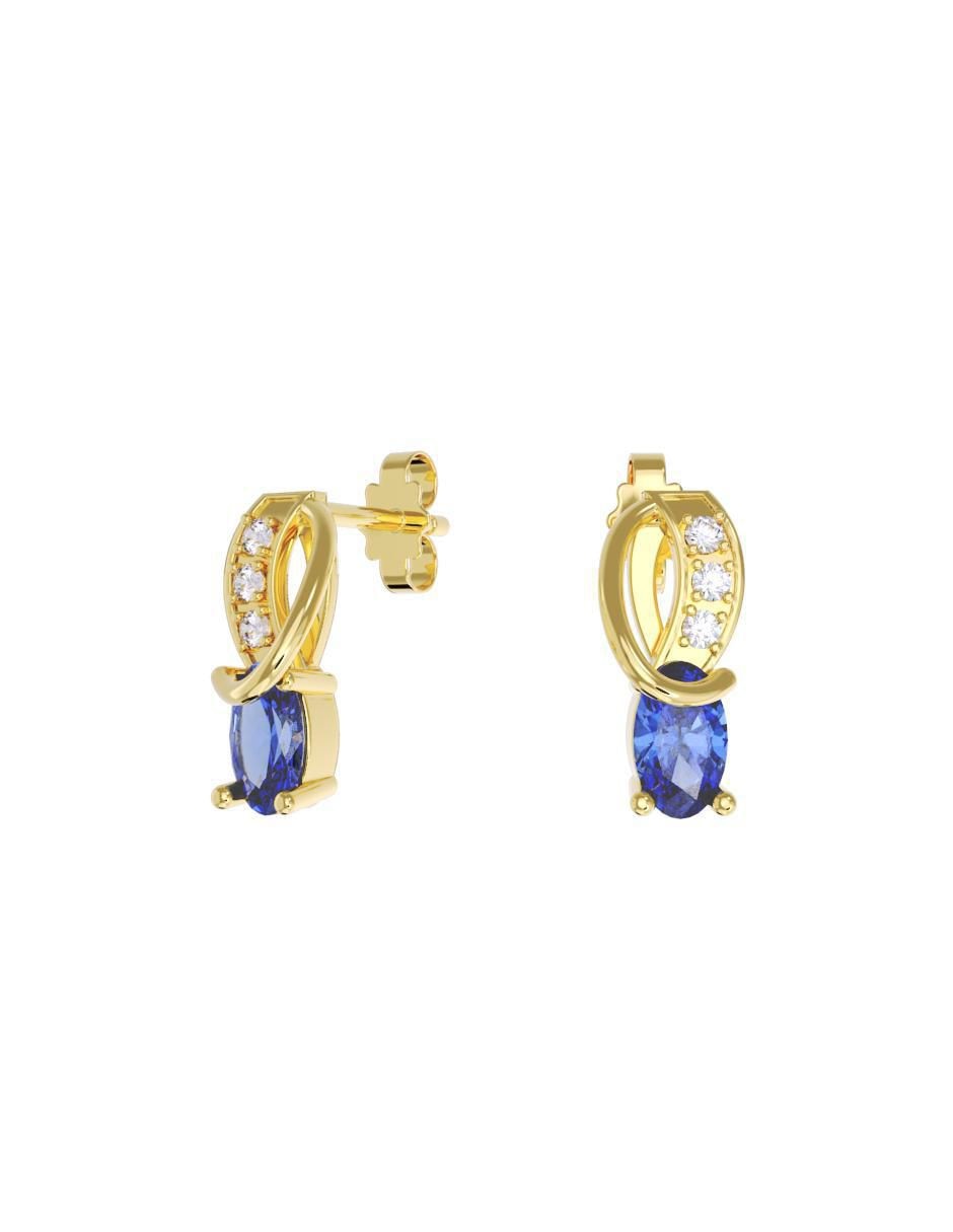Aretes de infinito de oro 14 K con acabado pulido zirconia Aretes de infinito de oro 14 K con acabado pulido zirconia