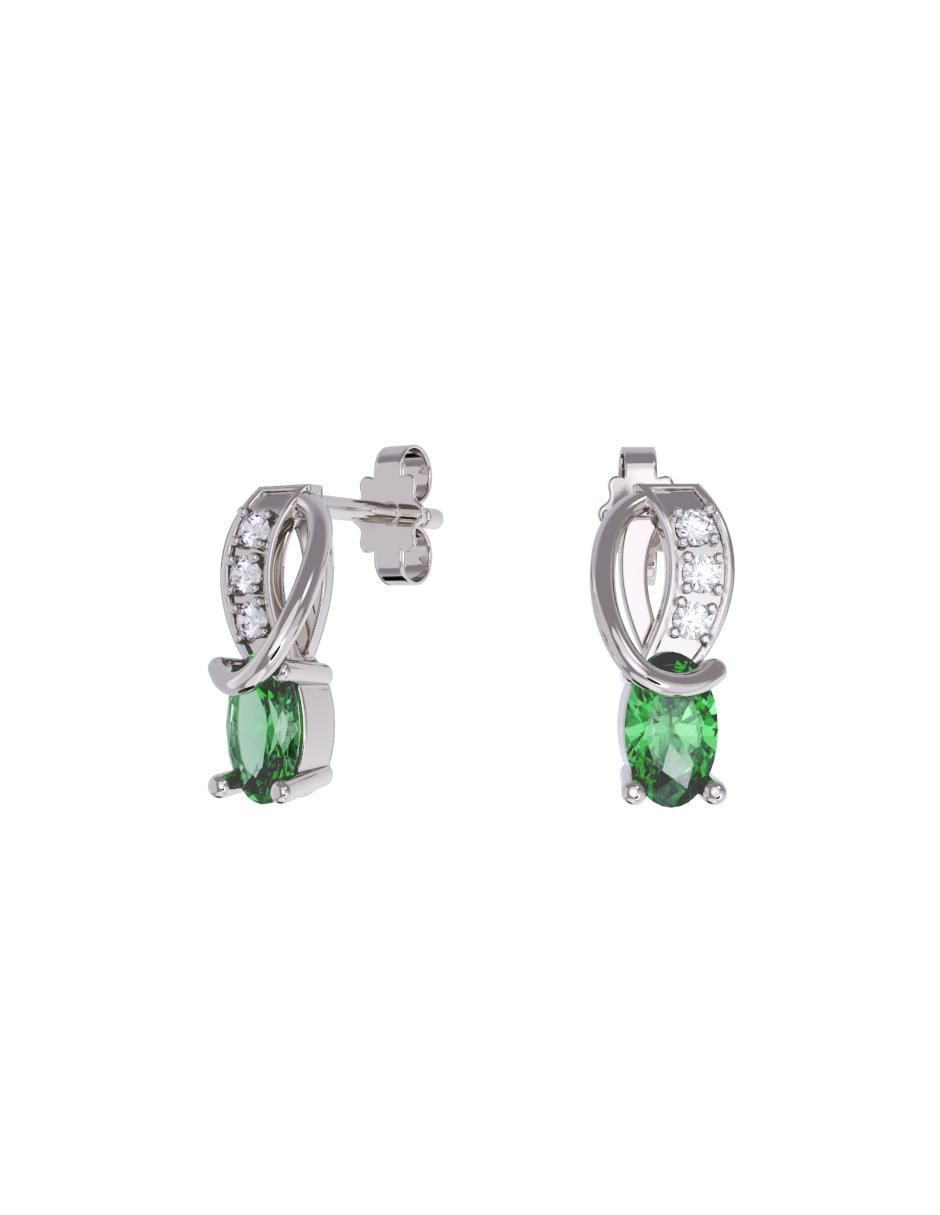 Aretes cortos de infinito de oro 14 k con acabado pulido zirconia Aretes cortos de infinito de oro 14 k con acabado pulido zirconia