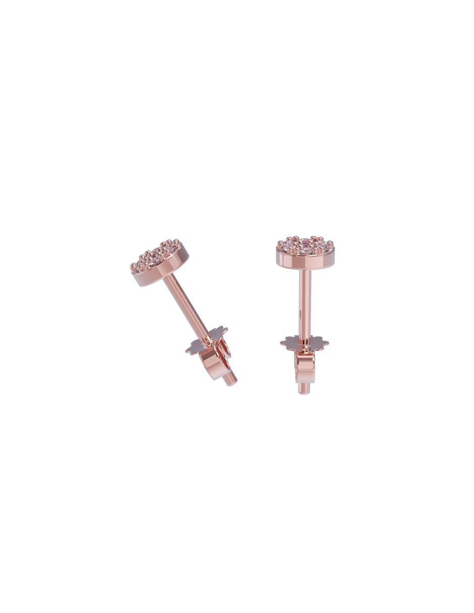 Set de aretes triangulares de oro 10 K con acabado pulido zirconia 2
