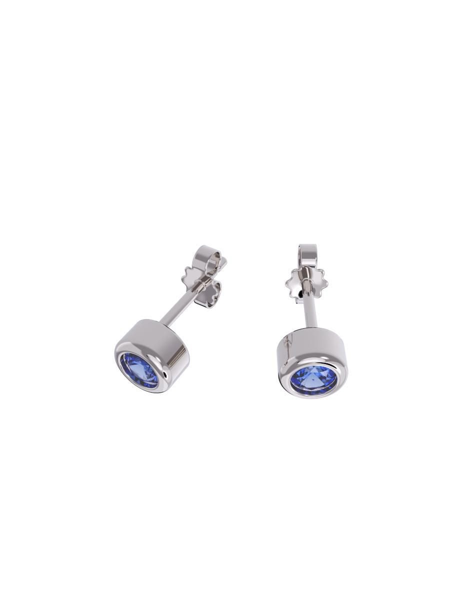 Set de aretes redondos de oro 10 K con acabado pulido zirconia 3