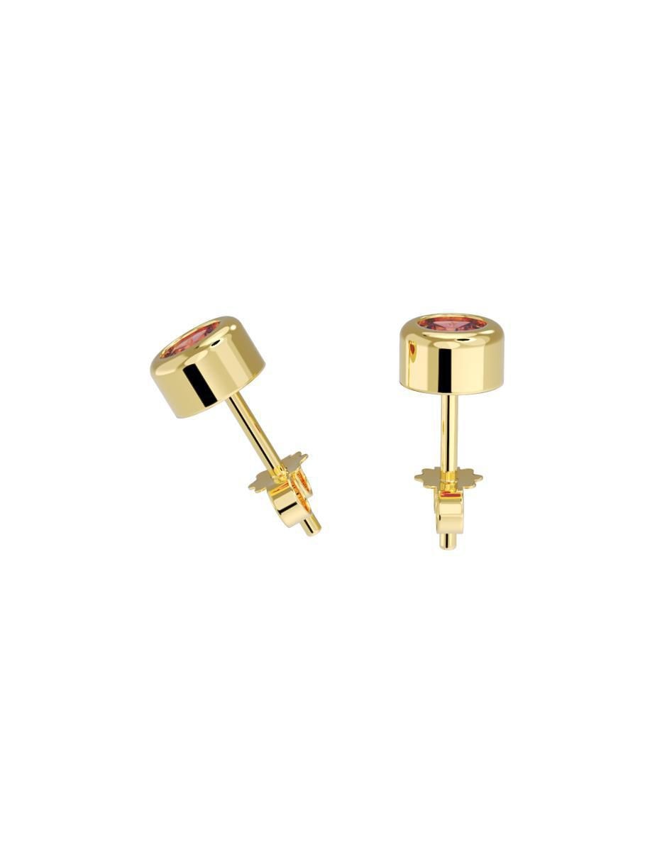Set de aretes redondos de oro 10 K con acabado pulido 2