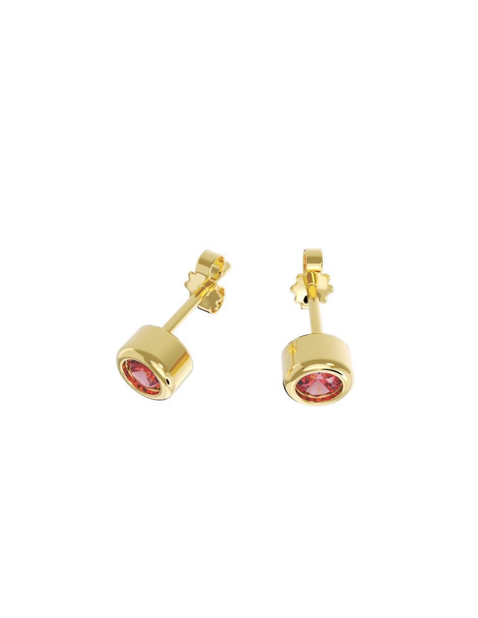 Set de aretes redondos de oro 10 K con acabado pulido 3