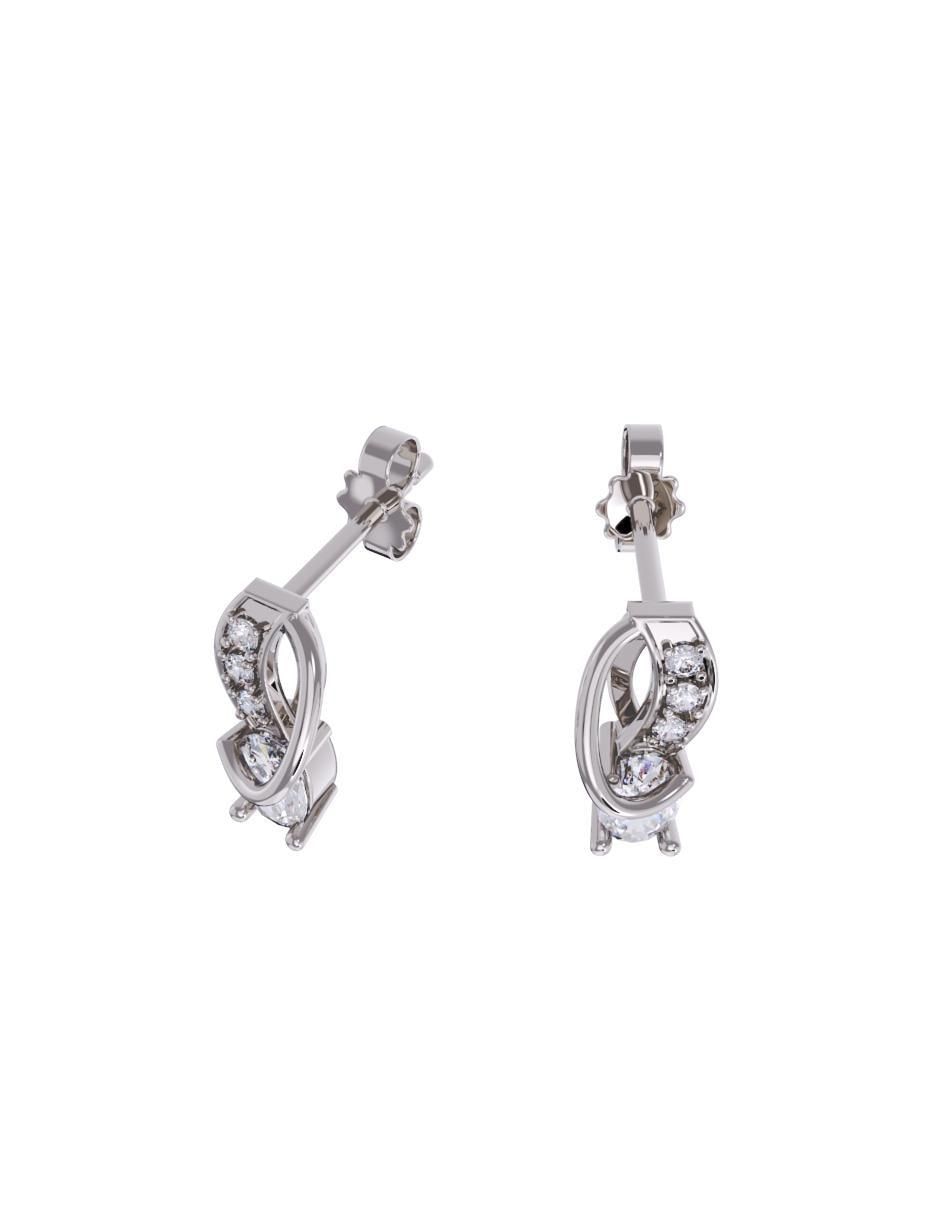 Set de aretes de infinito de oro 10 K con acabado pulido zirconia 3
