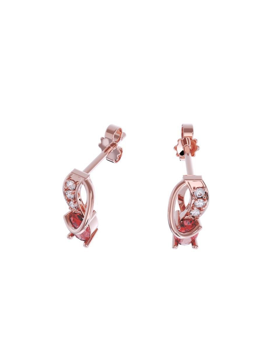 Set de aretes de infinito de oro 10 K con acabado pulido zirconia 3
