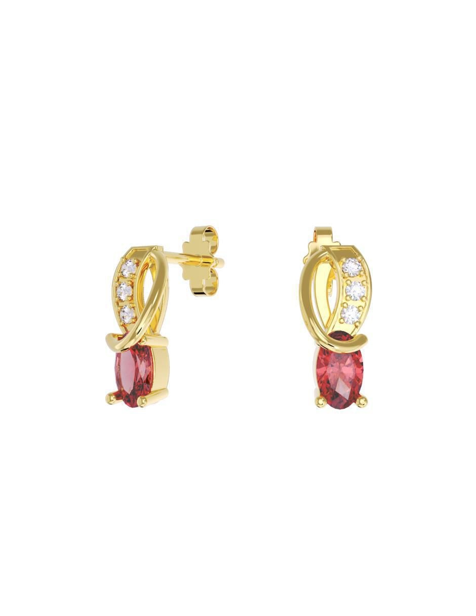 Set de aretes de infinito de oro 10 K con acabado pulido zirconia Set de aretes de infinito de oro 10 K con acabado pulido zirconia