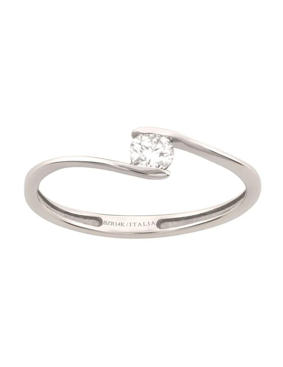 Solitario de oro blanco 14 k diamante Solitario de oro blanco 14 k diamante