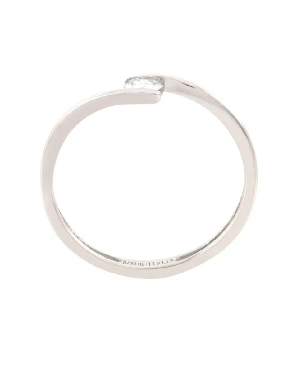 Solitario de oro blanco 14 k diamante
