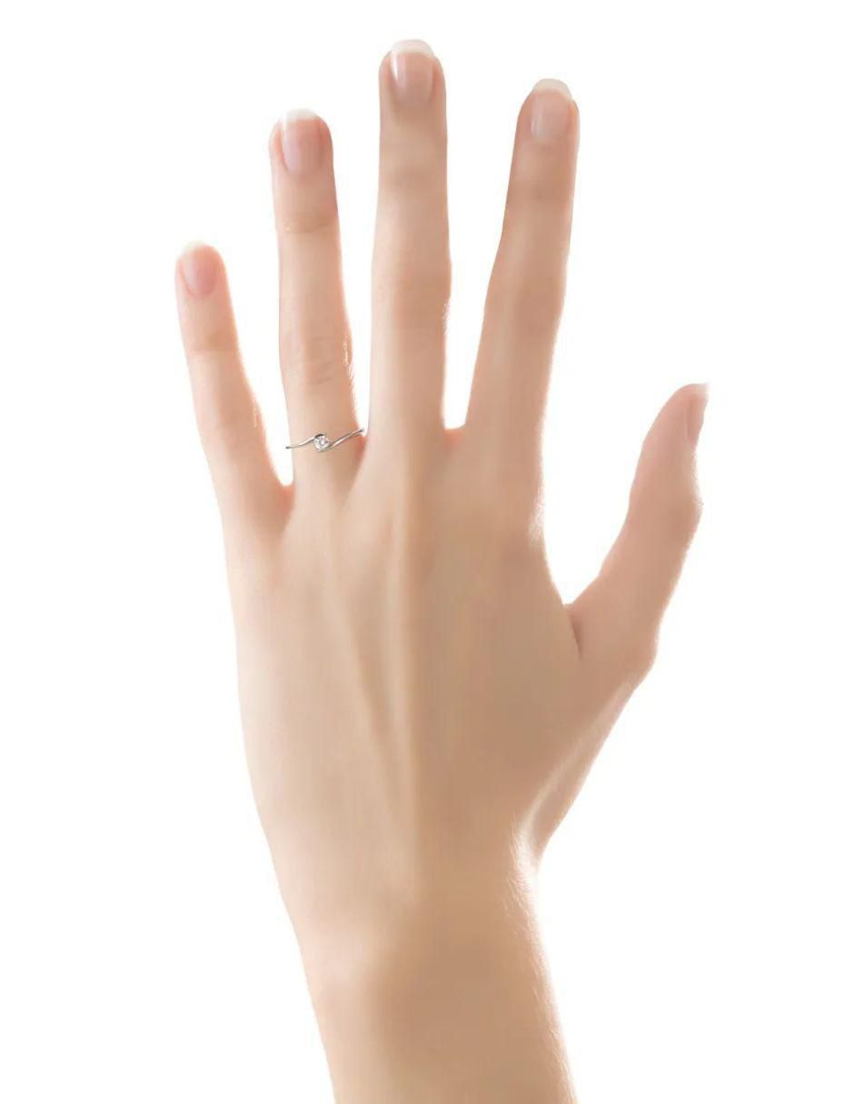 Solitario de oro blanco 14 k diamante