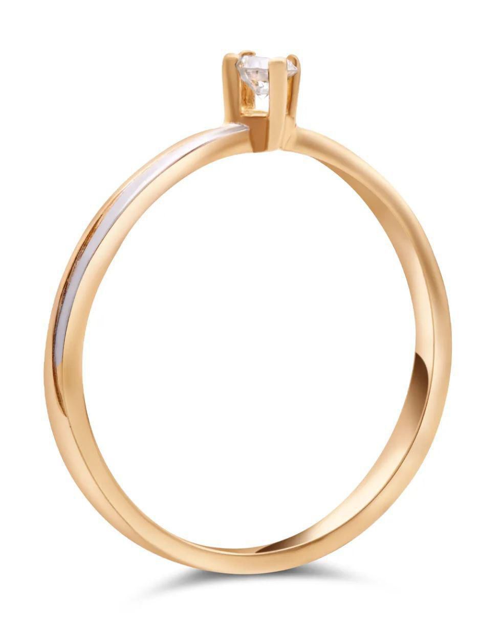 Solitario de oro 14 k diamante
