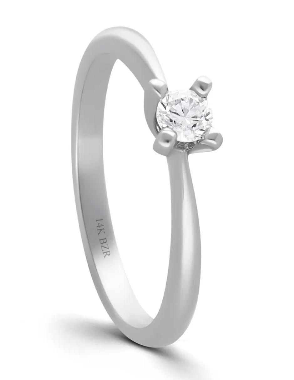 Solitario de oro blanco 14 k diamante Solitario de oro blanco 14 k diamante