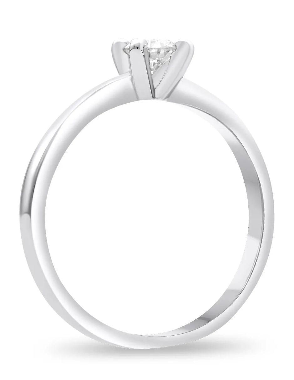 Solitario de oro blanco 14 k diamante