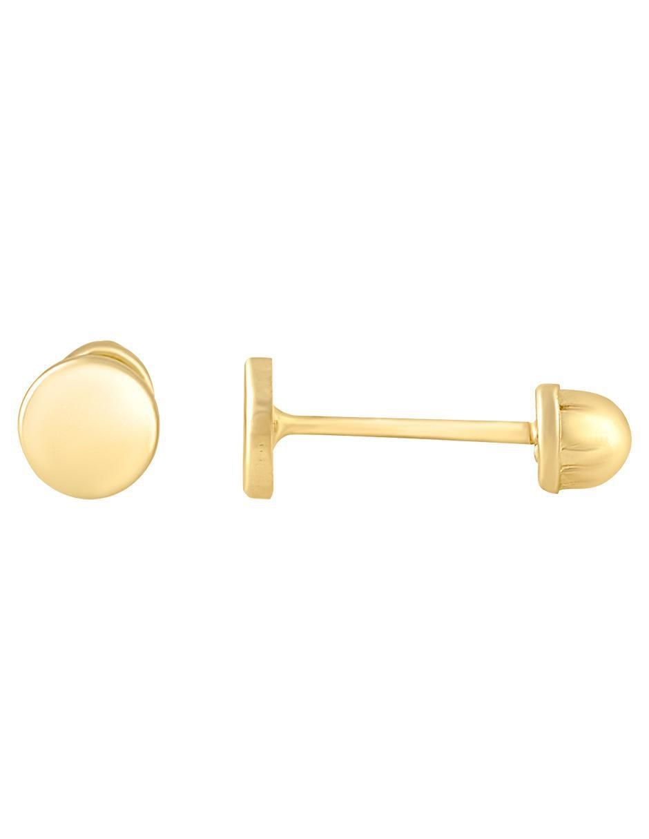Broqueles de oro amarillo 14 K con acabado liso 2