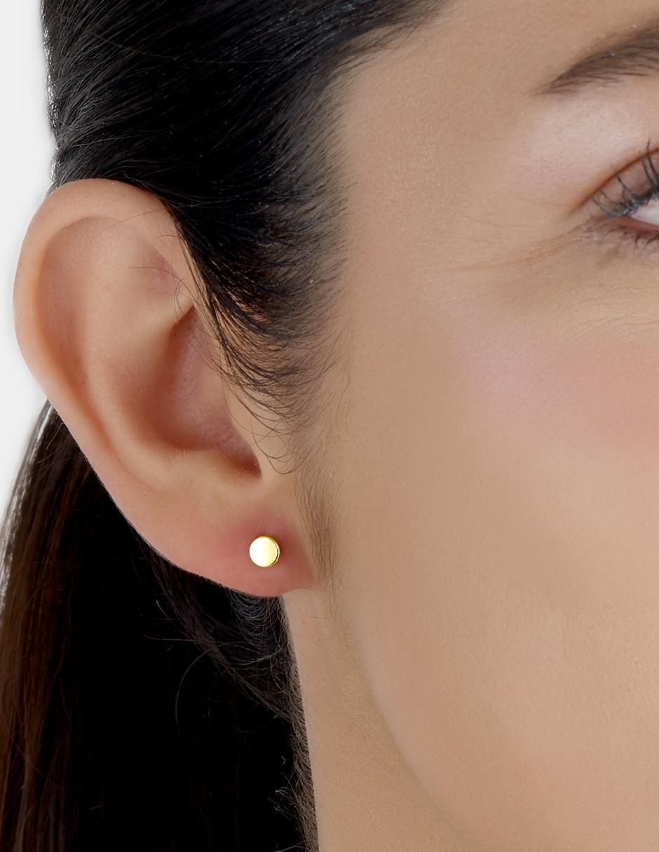 Broqueles de oro amarillo 14 K con acabado liso 3