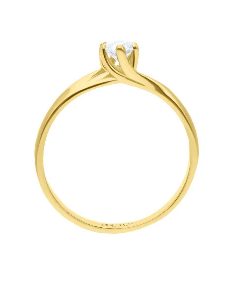 Solitario de oro 14 k diamante