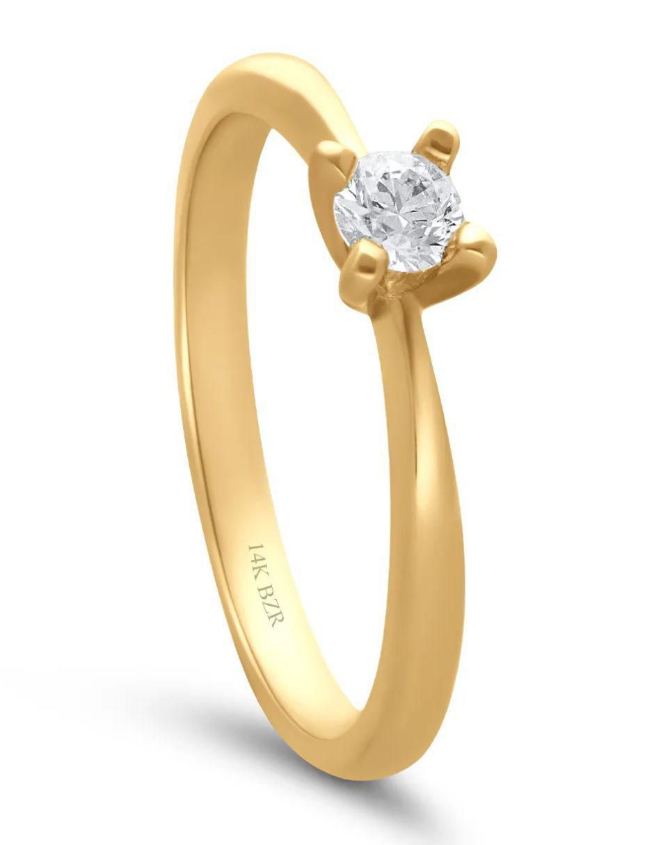 Solitario de oro 14 k Joyerías Bizzarro diamante