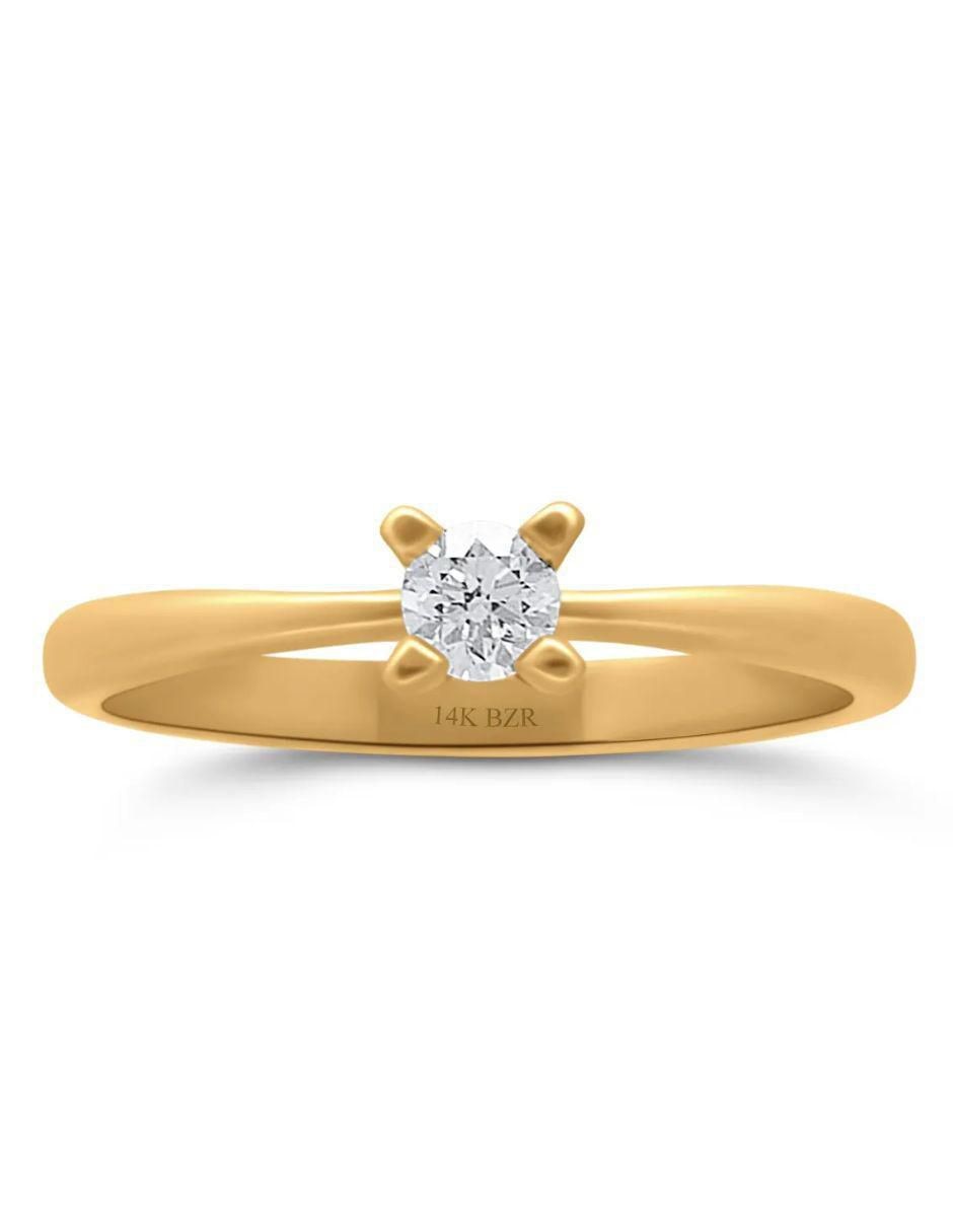 Solitario de oro 14 k Joyerías Bizzarro diamante
