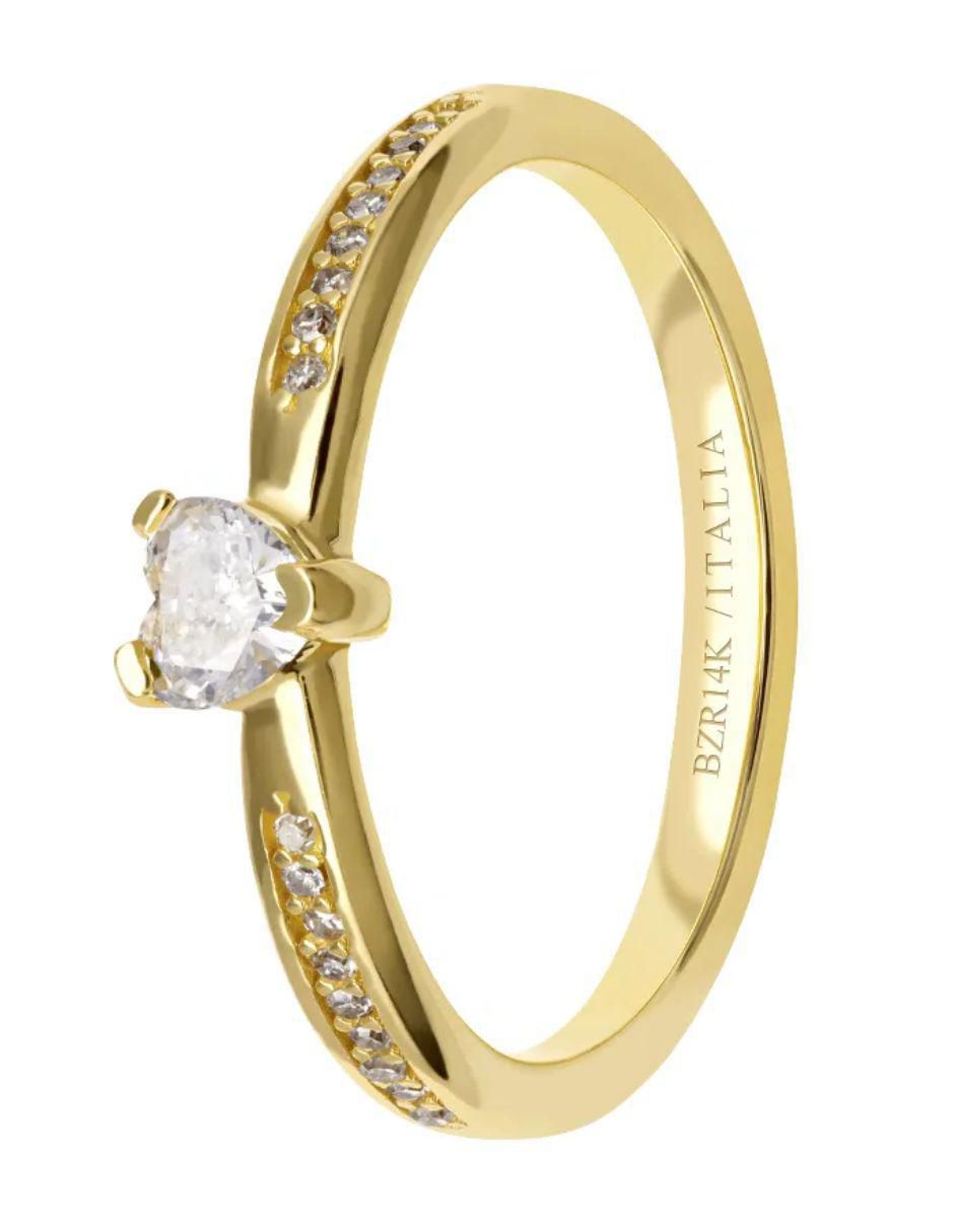 Solitario de oro 14 k diamante 3