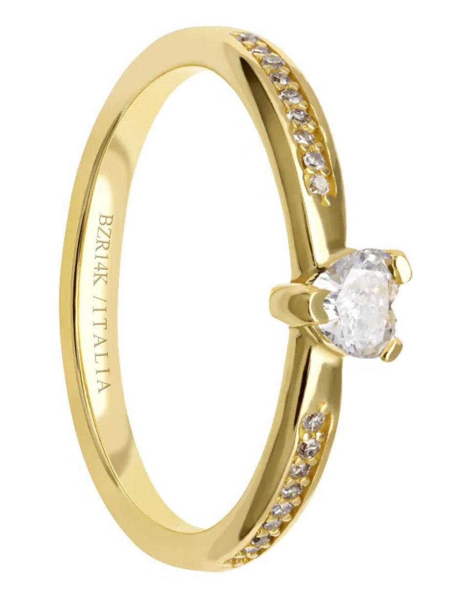 Solitario de oro 14 k diamante 2