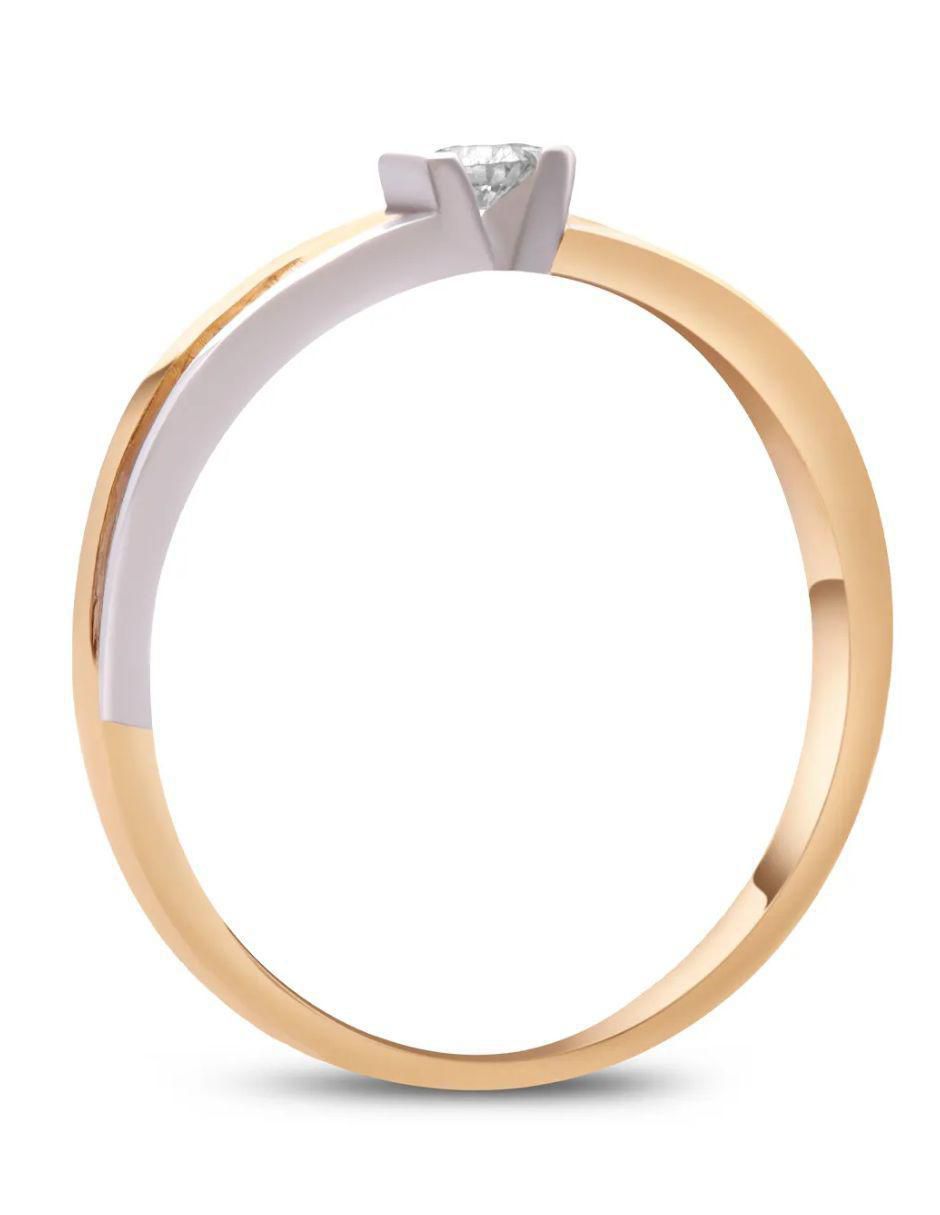Solitario de oro 14 k diamante 3