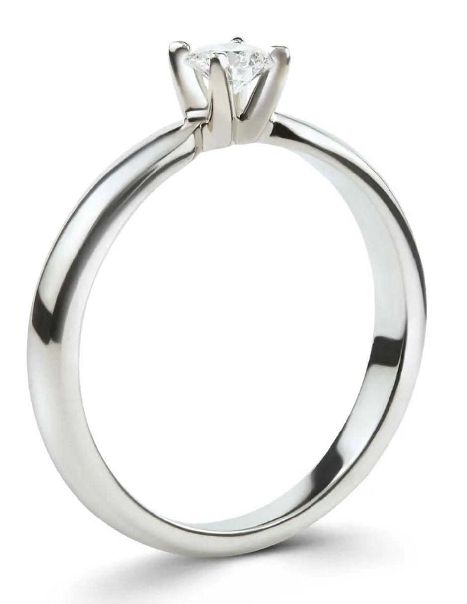 Solitario de oro blanco 14 k diamante 3