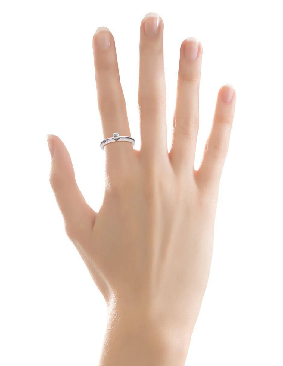 Solitario de oro blanco 14 k diamante