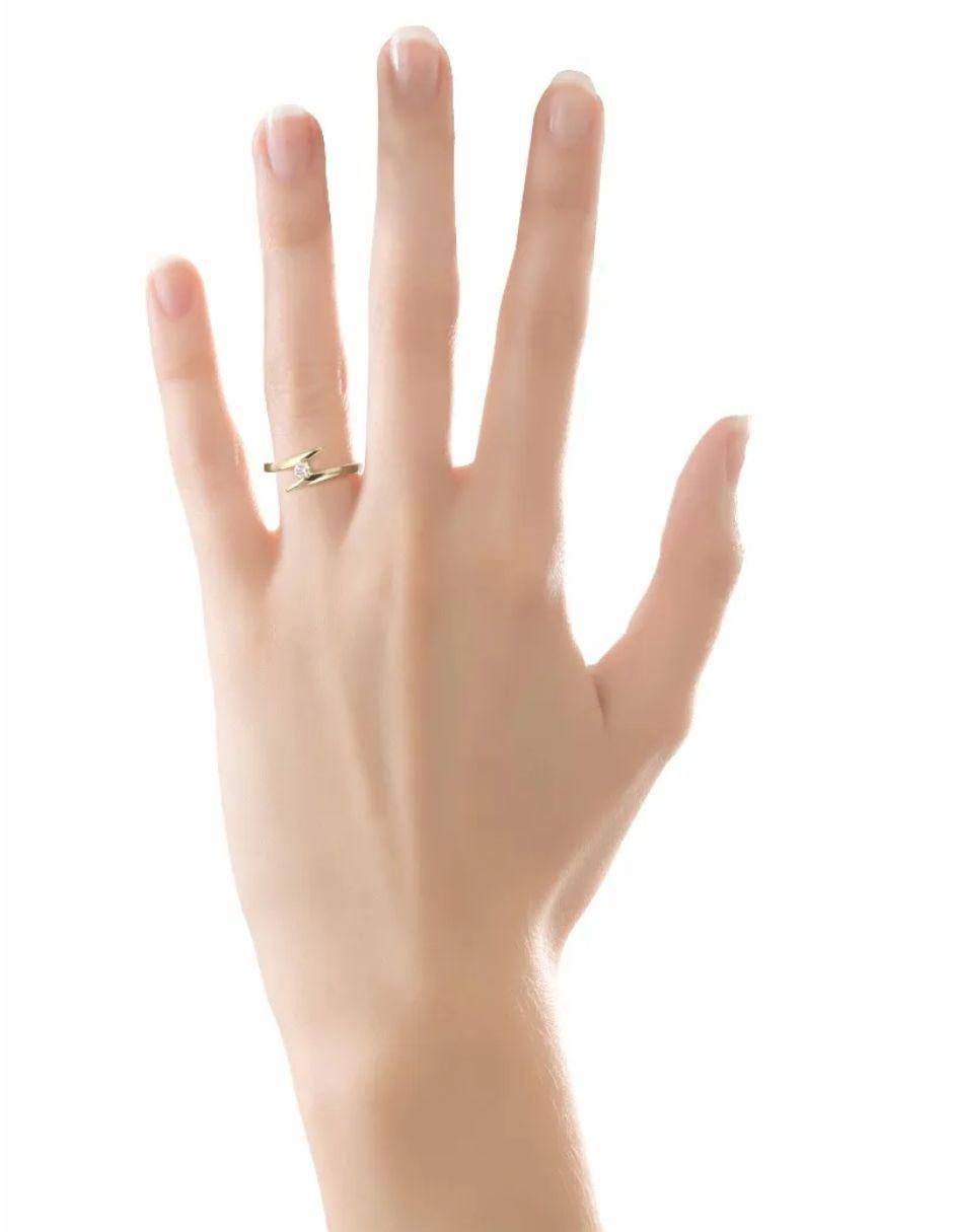 Solitario de oro 14 k diamante